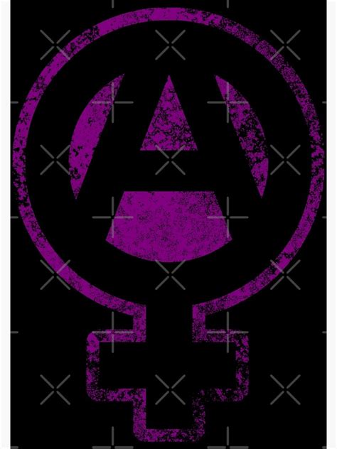 Anarcha Feminist Symbol Black And Purple Antiqued Poster For Sale By