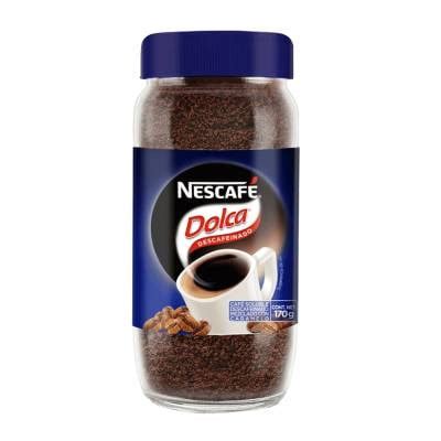 Café soluble Nescafé Dolca descafeinado mezclado con caramelo 170 g