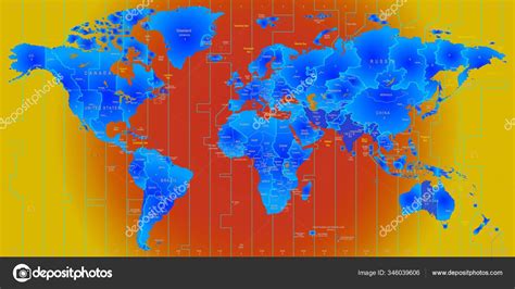 World Timezone Map Vector Illustration Stock Vector Image By Yayimages