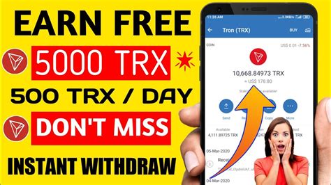 Claim Trx Daily Free Trx Instant Withdraw Tron Earning Website