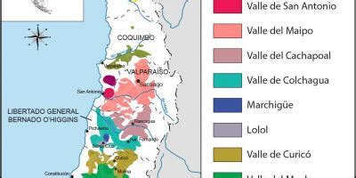 Chile wine regions map - Map of Chile wine regions (South America ...