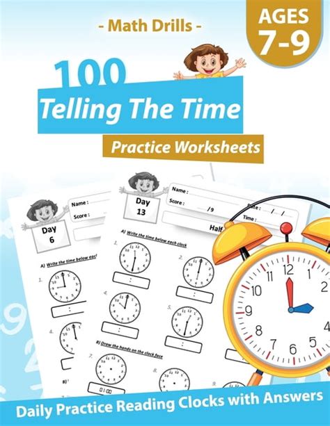 Math Drills 100 Telling The Time Practice Worksheets Daily