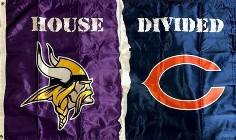 Bears vs Vikings Rivalry 2 Sided 3x5 House Divided | House divided, Viking logo, Bears and vikings