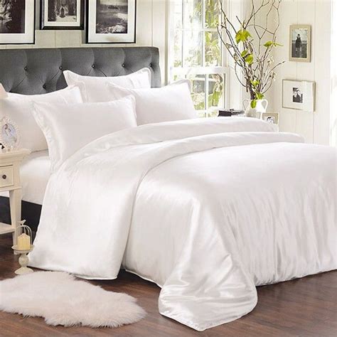 White Silk Duvet Cover Silk Bed Sheets Luxury Bedding Sets Silk Bedding