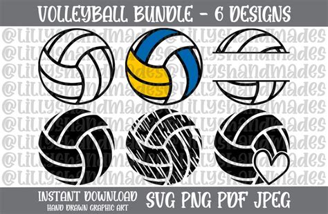 Volleyball Svg Bundle Volleyball Heart Svg Love Volleyball Etsy