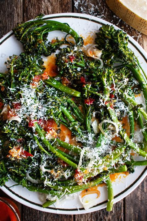 Roasted Broccolini With Calabrian Chile Vinaigrette The Original Dish