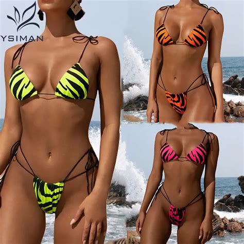 Micro String Bikini Maillots De Bain Minikini Z Bre Imprim Maillot De