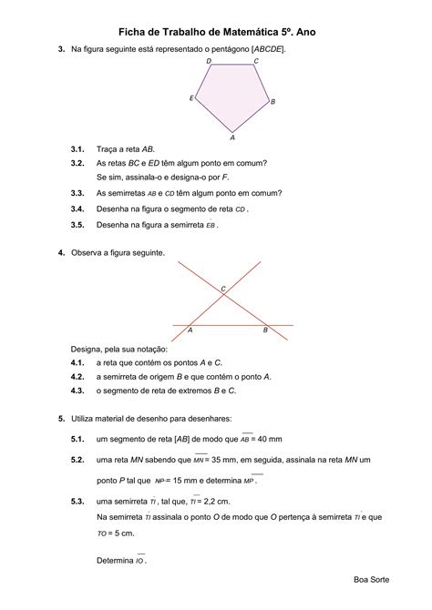 Ficha de trabalho matematica 5º ano soluções PDF