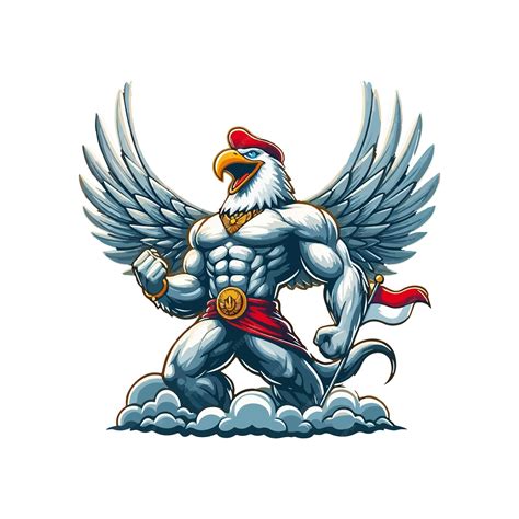 Indonesian Independence Garuda Mascot Premium Ai Generated Vector