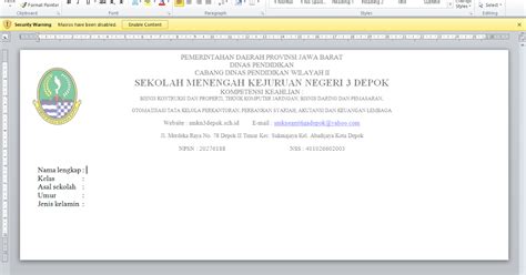 membuat amplop smkn 3 depok dan mail marge