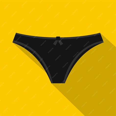 Premium Vector Black Woman Panties Icon Flat Illustration Of Black