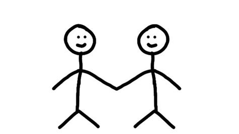 Stick Figures Holding Hands In A Line