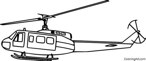 Simple Realistic Helicopter Coloring Page Coloringall