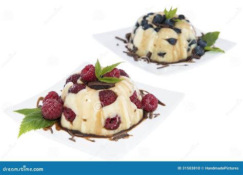 mixed pudding isolated  white stock photo image  portion fruity