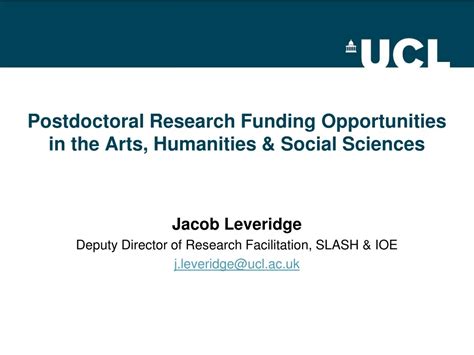 Ppt Postdoctoral Research Funding Opportunities In The Arts