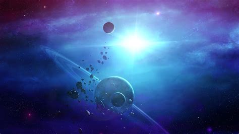 1920x1080 Art Star Rings Space Planets Asteroids Coolwallpapersme