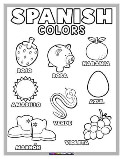 Spanish Color Worksheets Superstar Worksheets