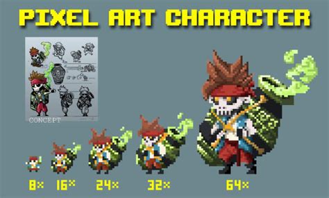 Make 8 bit or 16 bit sprites for games, character pixel art by Pixelart ...