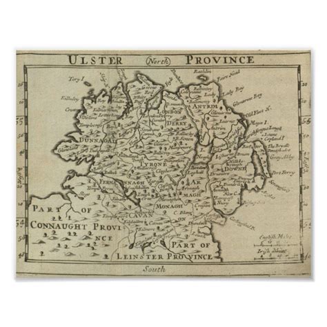 Map of Ulster Poster | Zazzle | Map, Poster, Custom posters