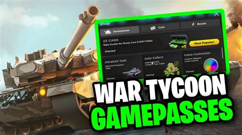 5 Best Gamepasses To Use In Roblox War Tycoon YouTube