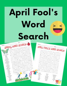 April Fool S Day Word Searches Prank Word Search Puzzle Tpt