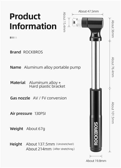 Rockbros Mini Psi Bicycle Pump