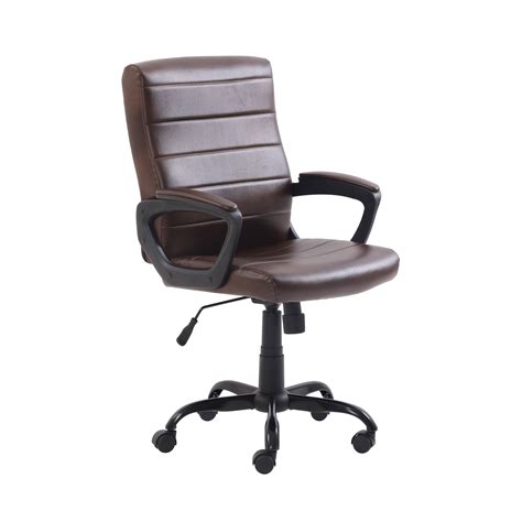 Buy Mainstays Mid-Back Manager's Office Chair with Arms, Bonded Leather ...