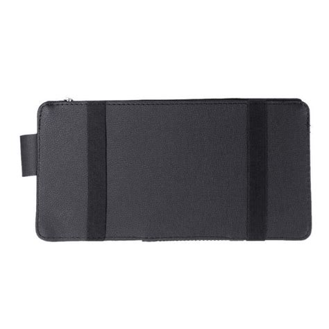 Black Leather Auto Car Sun Visor Organizer Pouch Bag Pocket Card Storage Holder Ebay