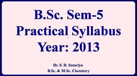 Chemistry Practical Syllabus For B Sc Sem 5 HNGU PATAN YouTube