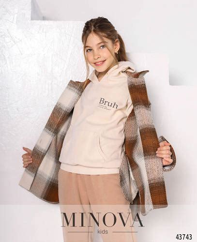 Теплая рубашка в клетку на пуговицах для девочки-подростка (ID ...