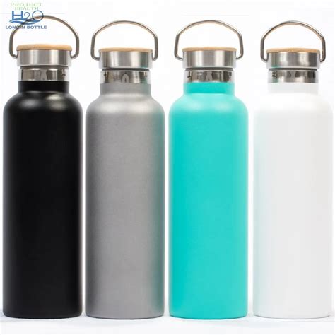 17oz 25oz Bamboo Lid Insulated Water Bottle Double Wall Vacuum