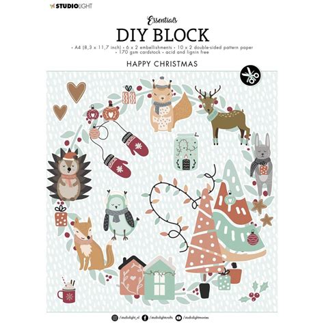 Studio Light Diy Block Happy Christmas Essentials Hsn