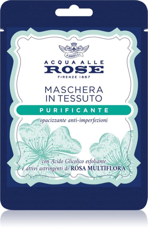 Acqua Alle Rose Purificante Maschera In Tessuto Per Pelli Problematiche