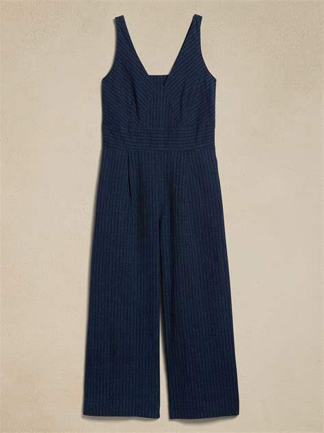 Cropped Linen Blend Jumpsuit Banana Republic Factory