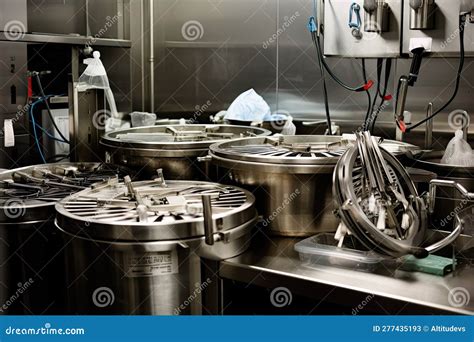 Surgical Instruments Being Sterilized In Steam Autoclave For Safe And