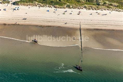 Luftaufnahme Utersum Sandstrand Landschaft Der Nordsee In Utersum