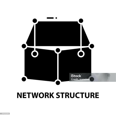 Vetores De Ícone Da Estrutura De Rede Sinal Vetorial Preto Com Traços