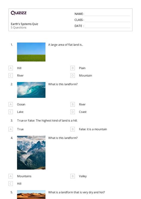 50 Earths Systems Worksheets For 2nd Class On Quizizz Free And Printable