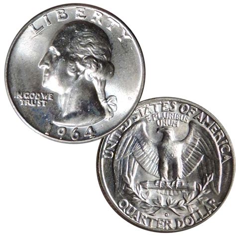 1964 Washington Silver Quarter Brilliant Uncirculated | International ...