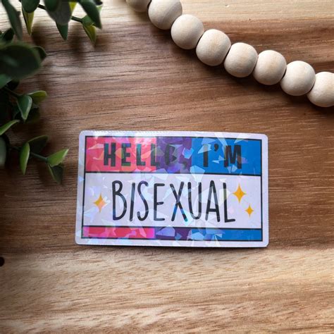 Sticker Sticky Sticker Lgbtq Bisexual Bisexual Hello Holographic