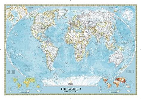 National Geographic World Classic Political Wall Map 435 X 305 Inches Art Quality Print