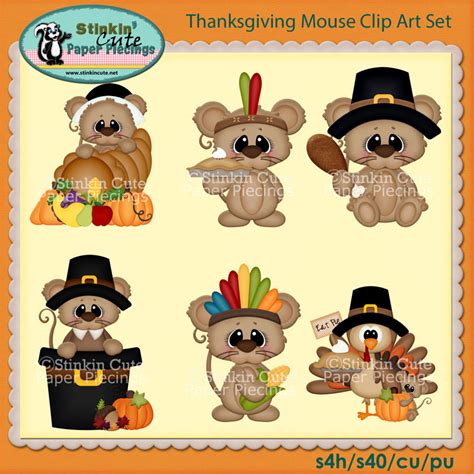 Thanksgiving Mouse Clip Art Set stinkin cute jpeg jpegs png pngs jpg ...