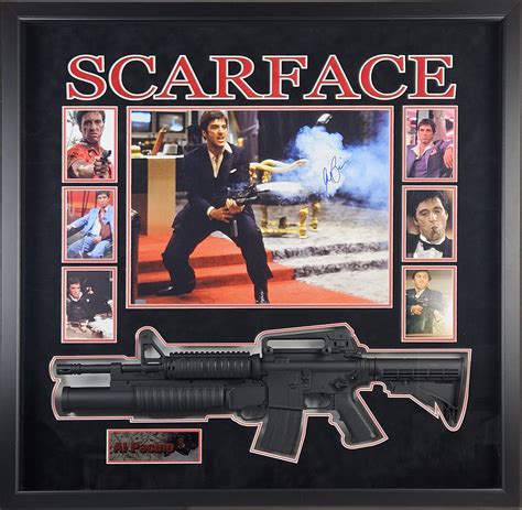 Al Pacino Autographed Scarface 16x20 Photo With Replica Gun