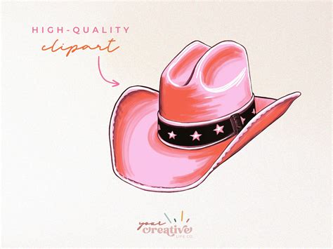 Watercolor Cowgirl Hat Clipart Pack Commercial Use Cowboy Clipart Cowgirl Hat Png Preppy Western