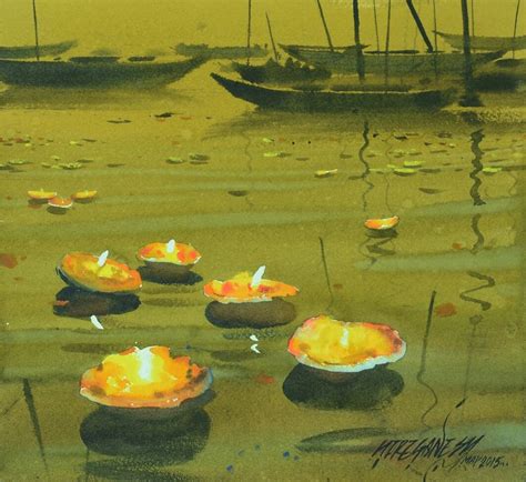 Ganga By Ganesh Hire Scenery Water Painting World Art Community