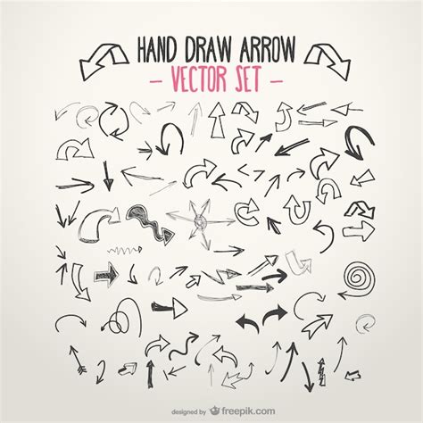 Sketchy Arrow Set Free Vector