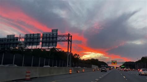 An Evening Drive On Interstate Capital Beltway Inner Loop With A