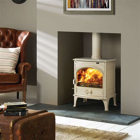 Dovre 425 Ivory White Enamel Single Door A Bell Multi Fuel Stoves