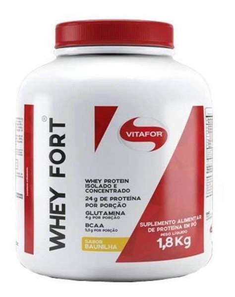 Suplemento em pó Vitafor Whey Fort proteínaWhey Fort sabor baunilha em