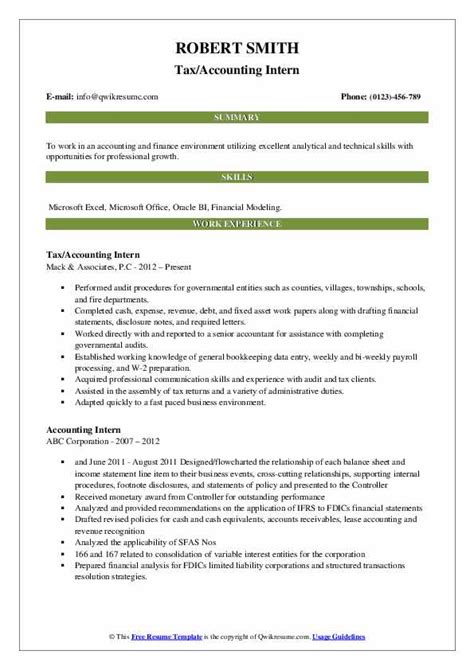 10 Accounting Intern Resume Samples Templates For 2025